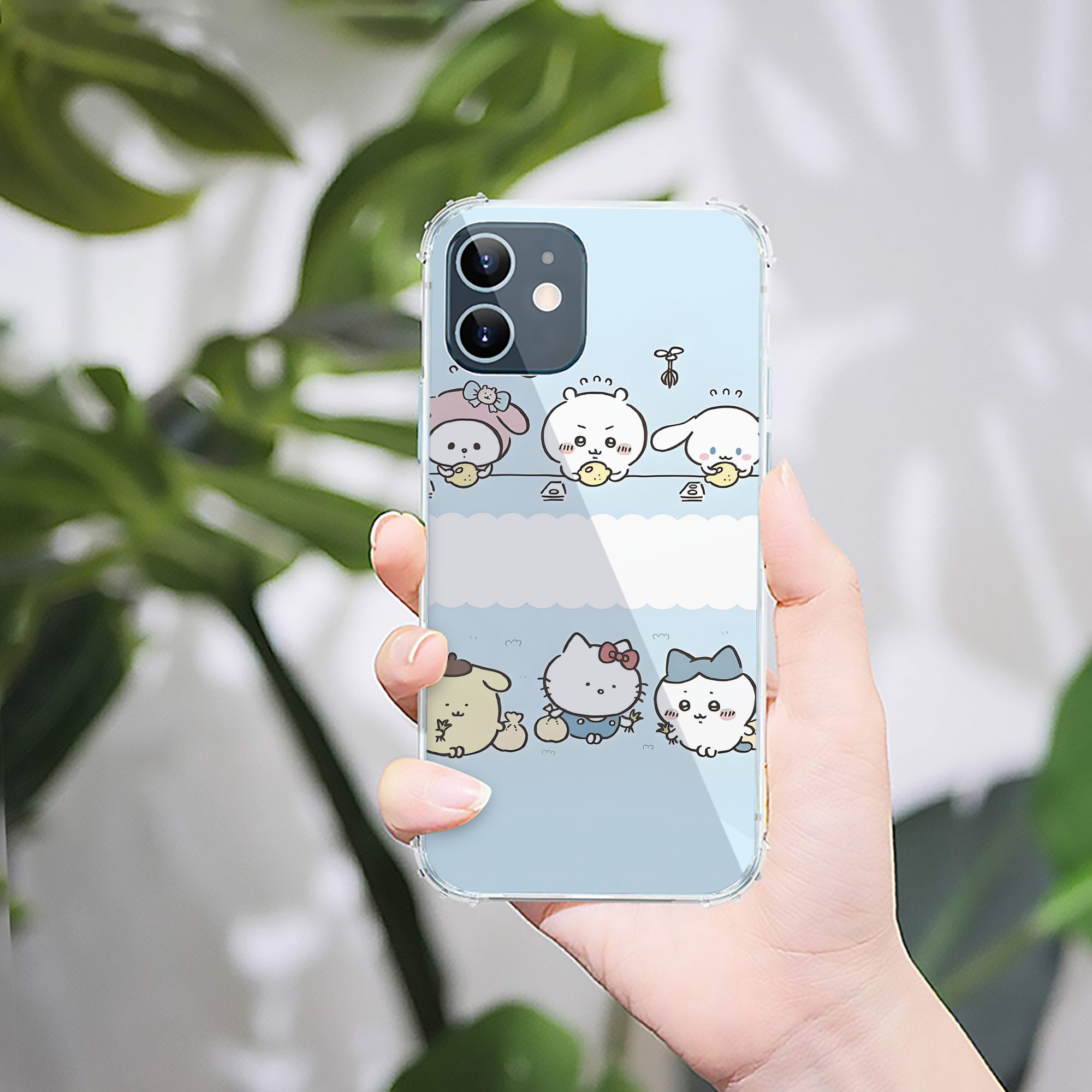 （画像用） ちいかわ Chii-kawa 【iPhone 12シリーズ対応】透明スマホケース（クリアソフトケース）